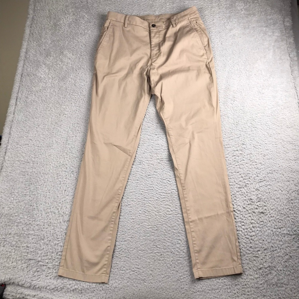 Birddogs Chino Pants Mens 34 (34x32) Tan Stretch Slim Straight Boomstick